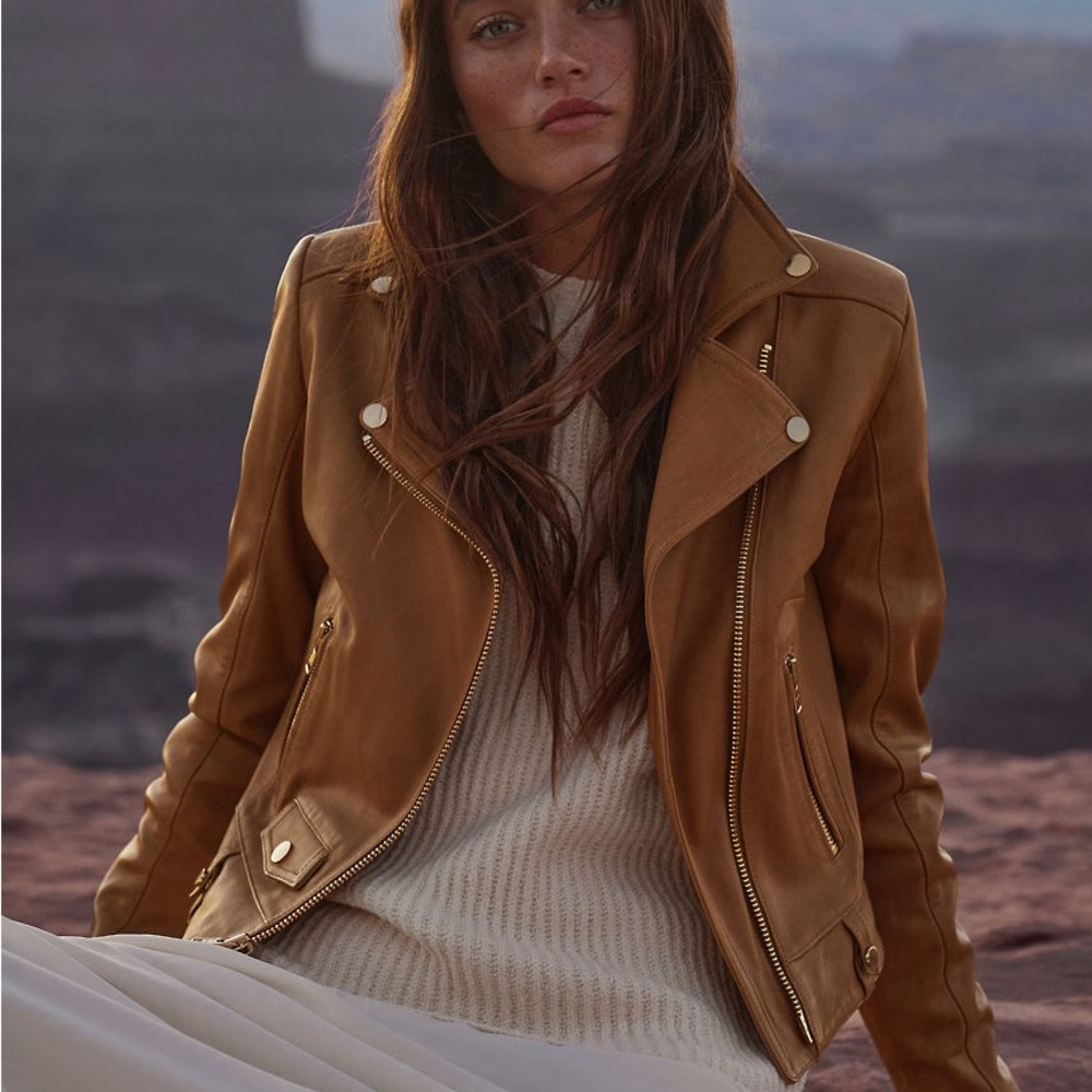 Overland Ariel Moto Jacket | Cognac | L | Lamb Leather | Excellent Condition